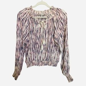 Gypsies & Moondust | size Large boho tie dye long sleeve blouse festival